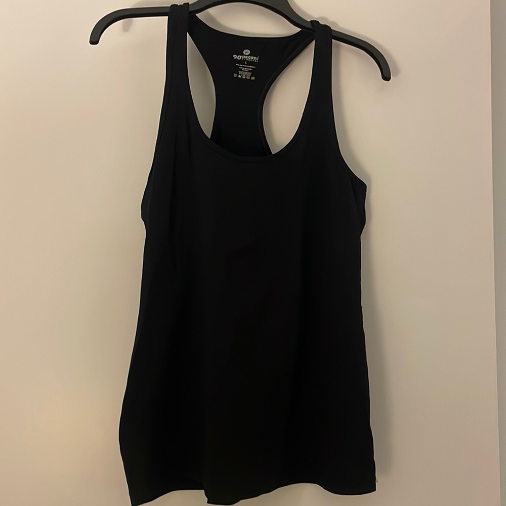 Black racer back tank top